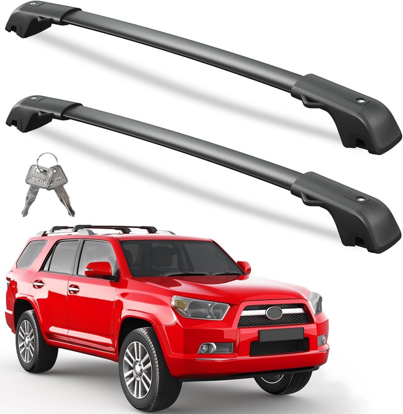 wonderdriver 300lbs Lockable Roof Rack Cross Bars Compatible with Toyota 4Runner 2010-2024 with Side ROOF Rails, Heavy Duty Aluminum Roof Rails Crossbars Cargo Canoe Black Rooftop Cargo. - Image 1